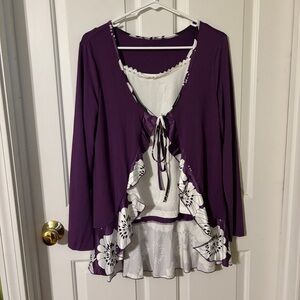 Purple Floral Layered Top